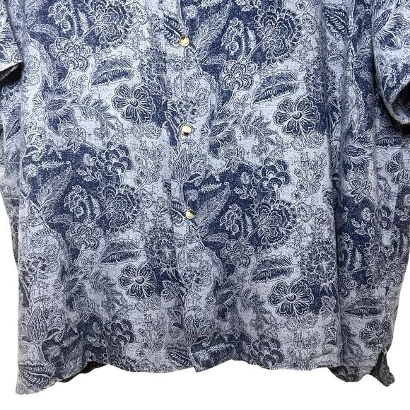 Wrangler Men’s Coconut Cowboy Snap Button Camp Shirt Blue Size XXL TTG - Picture 6 of 10